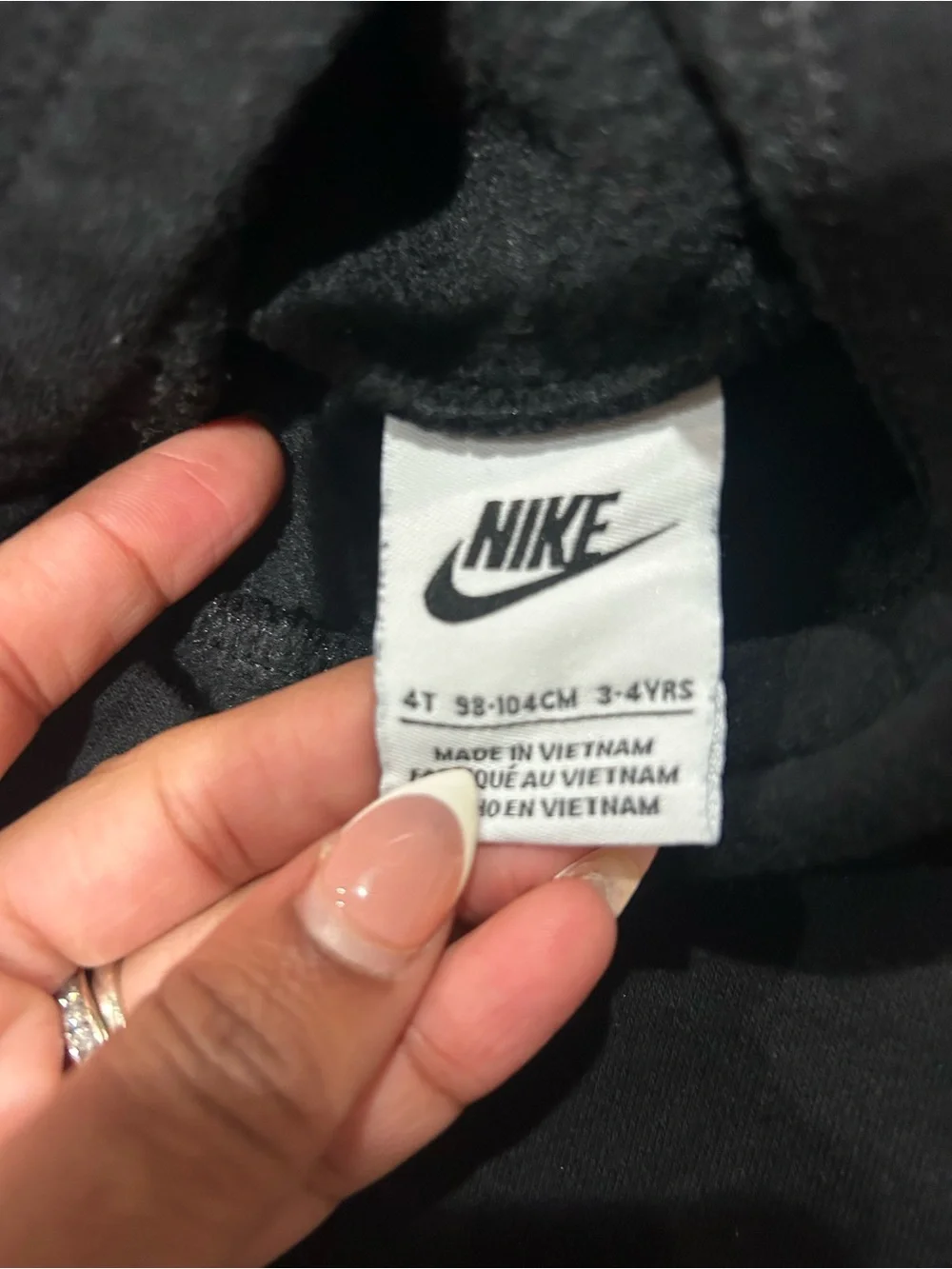 Nike Kids Black Pullover Hoodie with White Logo